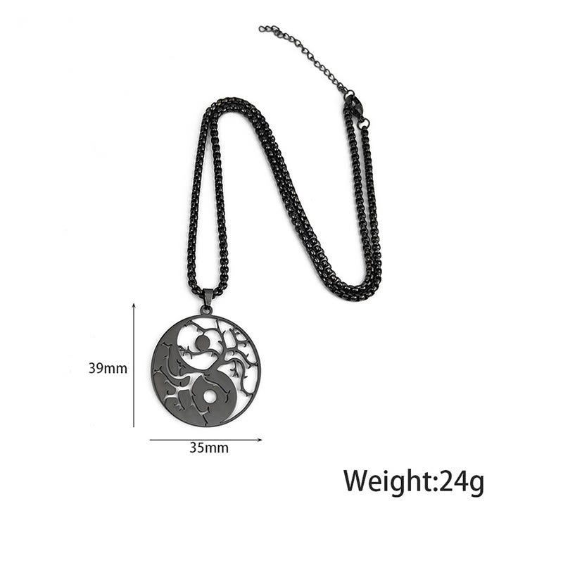 Colgante de acero inoxidable con diseño de Yin Yang, ramas y Buddha Stones. - image 10