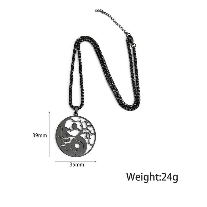 Colgante de acero inoxidable con diseño de Yin Yang, ramas y Buddha Stones. - image 10