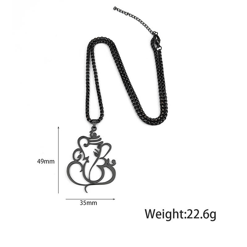 Collar con colgante de protección de acero inoxidable con elefante Ganesha y Buddha Stones - image 7