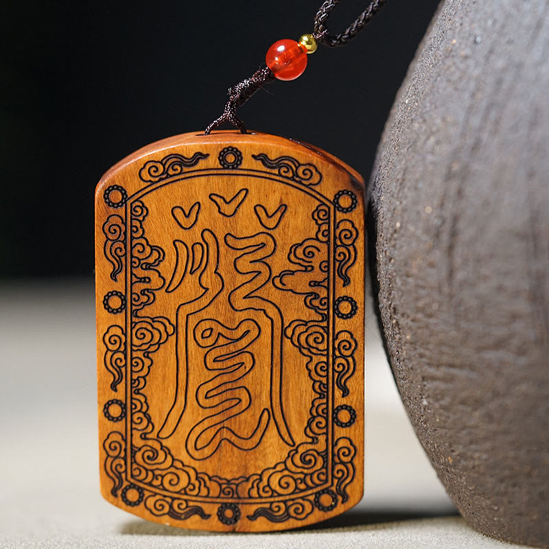 Collar con colgante de protección Bagua Yin Yang con dragón de madera de azufaifo impactado por un rayo y Buddha Stones - image 5