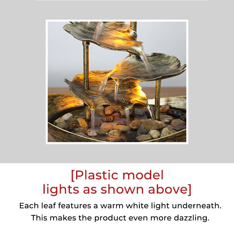 Fuente de cascada con forma de hoja de loto y Buddha Stones, adorno de mesa con luz LED, decoración para el hogar y la oficina. - image 18