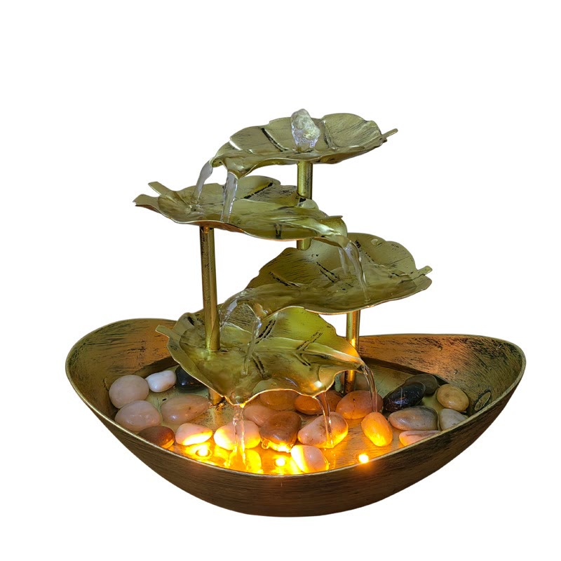 Fuente de cascada con forma de hoja de loto y Buddha Stones, adorno de mesa con luz LED, decoración para el hogar y la oficina. - image 28