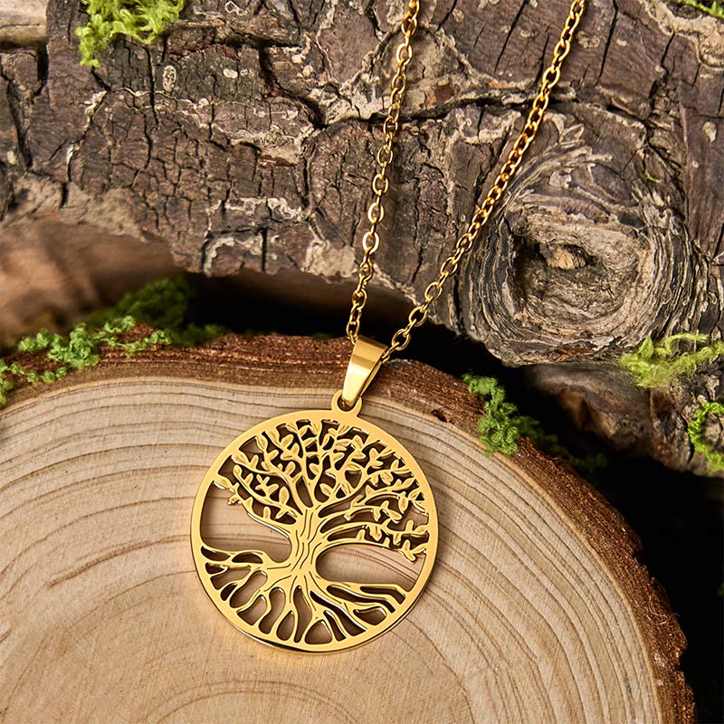 Colgante de acero de titanio con Buddha Stones y el Árbol de la Vida para la Iluminación - image 1