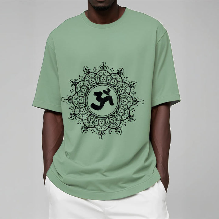 Camiseta de algodón con estampado de mandala y símbolo Om de Buddha Stones simétricas - image 16
