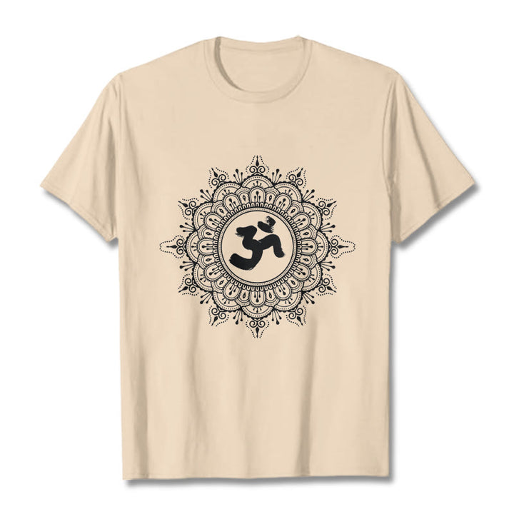 Camiseta de algodón con estampado de mandala y símbolo Om de Buddha Stones simétricas - Sopa de mariscos - 2XL - image 11