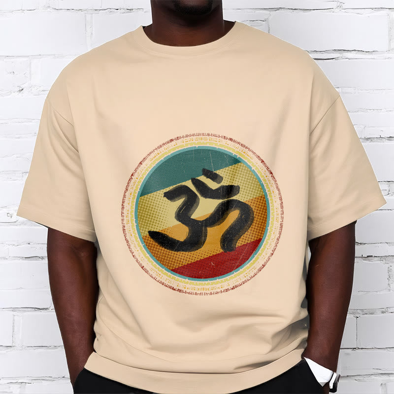 Camiseta de algodón con símbolo Om y diseño de mandala circular simple con Buddha Stones en colores vibrantes - image 10