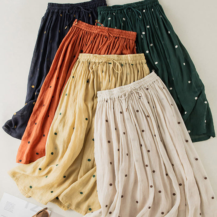 Falda plisada para mujer con estampado artístico de puntos vintage de Buddha Stones - image 31