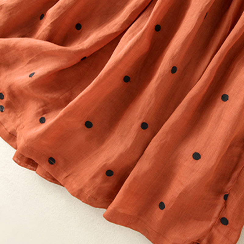 Falda plisada para mujer con estampado artístico de puntos vintage de Buddha Stones - image 34