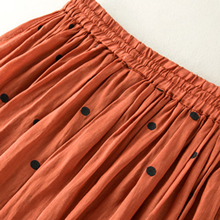 Falda plisada para mujer con estampado artístico de puntos vintage de Buddha Stones - image 38