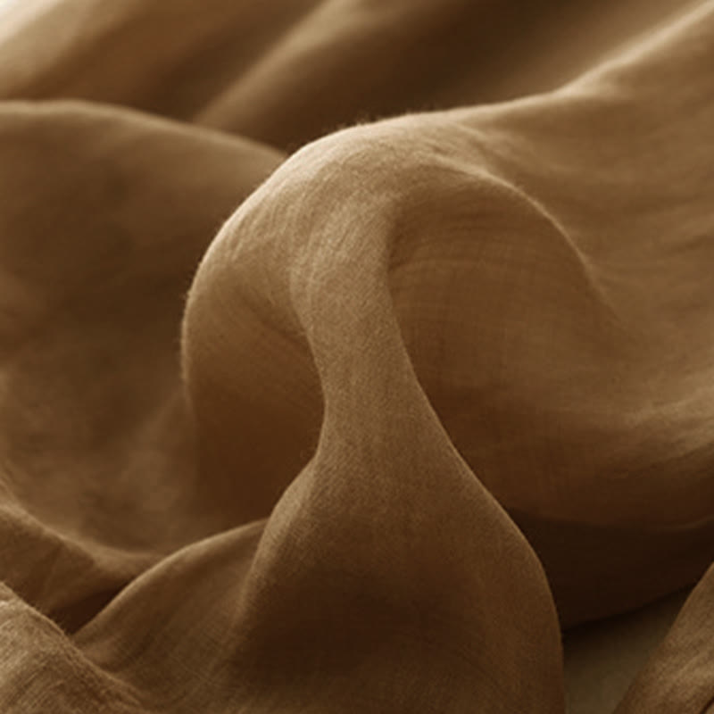 Pantalones casuales sueltos de doble capa Buddha Stones , de largo 7-8, para mujer, con bolsillos - image 3