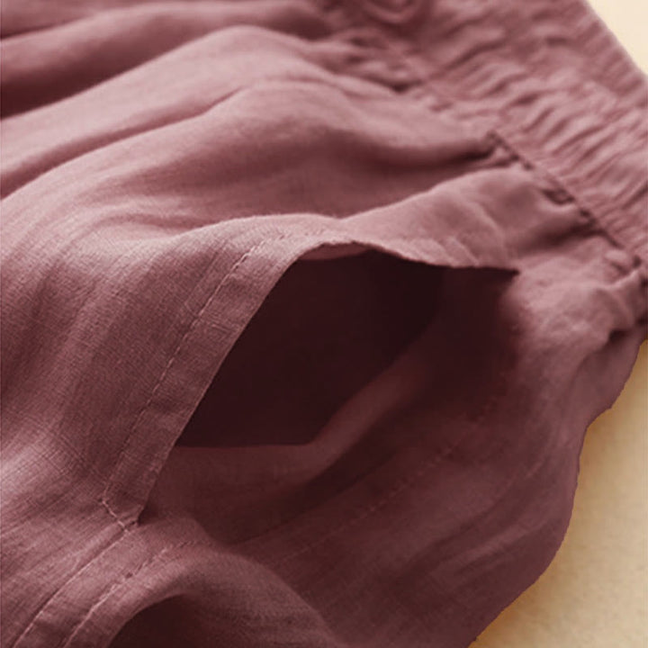 Pantalones casuales sueltos de doble capa Buddha Stones , de largo 7-8, para mujer, con bolsillos - image 18