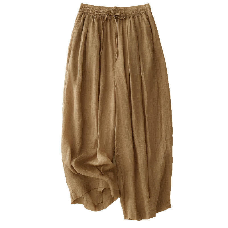 Pantalones casuales sueltos de doble capa Buddha Stones , de largo 7-8, para mujer, con bolsillos - image 5