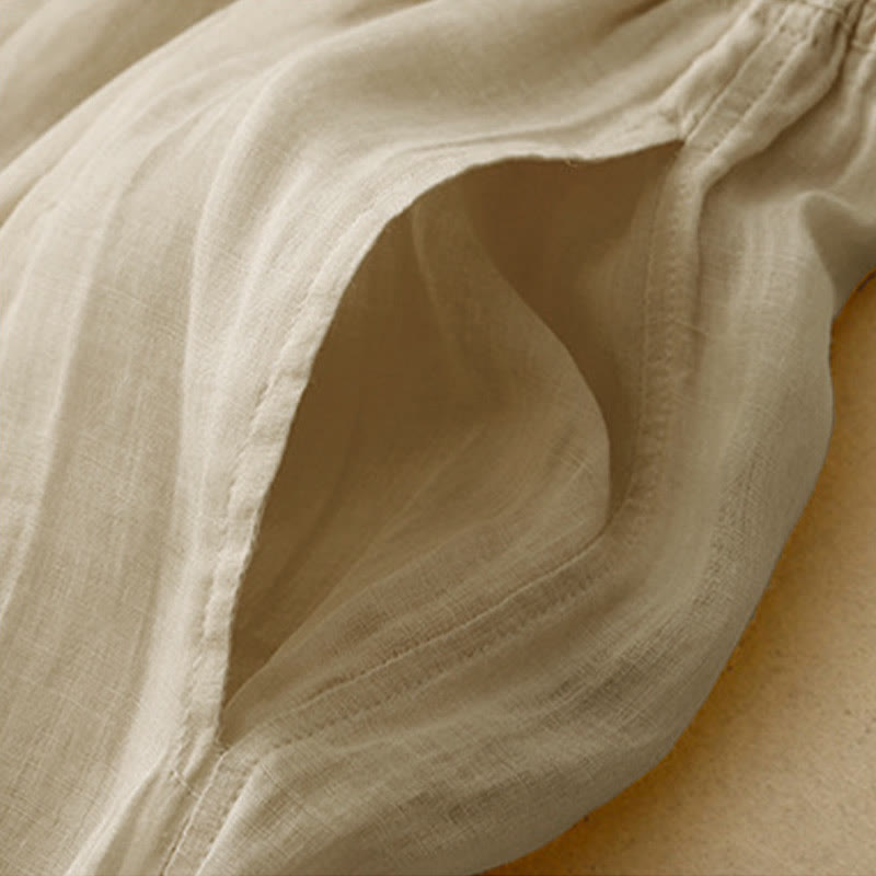 Pantalones casuales sueltos de doble capa Buddha Stones , de largo 7-8, para mujer, con bolsillos - image 23