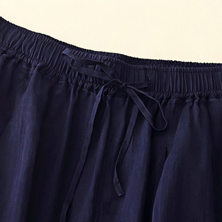 Pantalones casuales sueltos de doble capa Buddha Stones , de largo 7-8, para mujer, con bolsillos - image 7