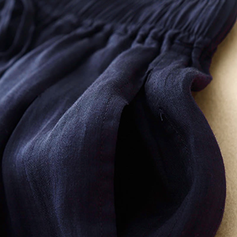 Pantalones casuales sueltos de doble capa Buddha Stones , de largo 7-8, para mujer, con bolsillos - image 9