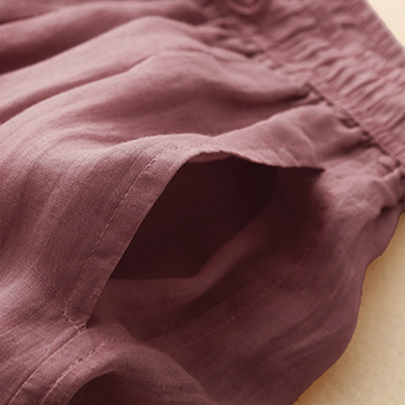 Pantalones casuales sueltos de doble capa Buddha Stones , de largo 7-8, para mujer, con bolsillos - image 18