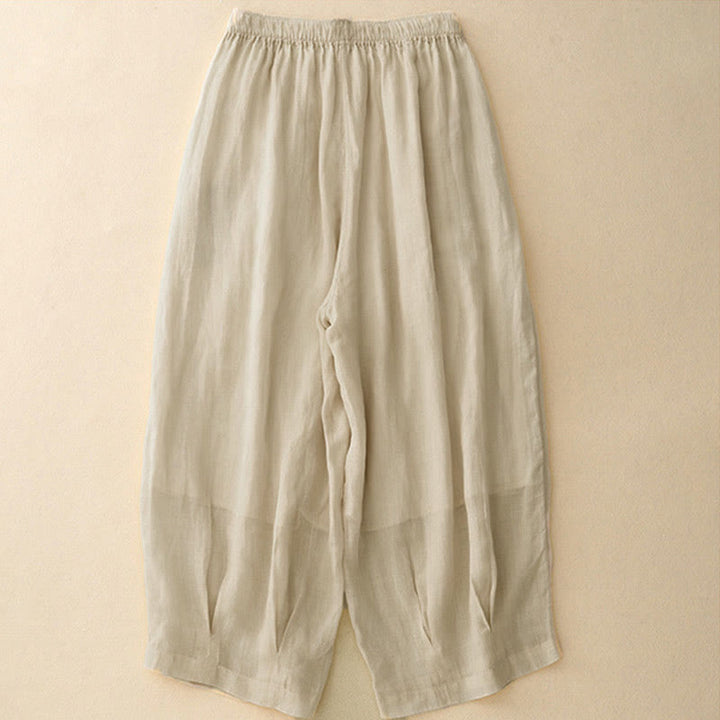 Pantalones casuales sueltos de doble capa Buddha Stones , de largo 7-8, para mujer, con bolsillos - image 25