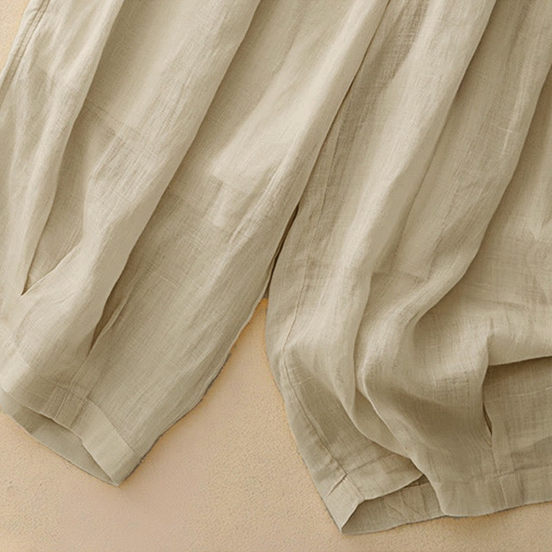 Pantalones casuales sueltos de doble capa Buddha Stones , de largo 7-8, para mujer, con bolsillos - image 26