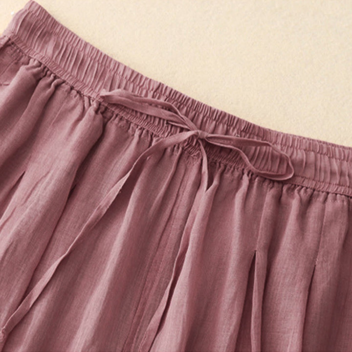 Pantalones casuales sueltos de doble capa Buddha Stones , de largo 7-8, para mujer, con bolsillos - image 17