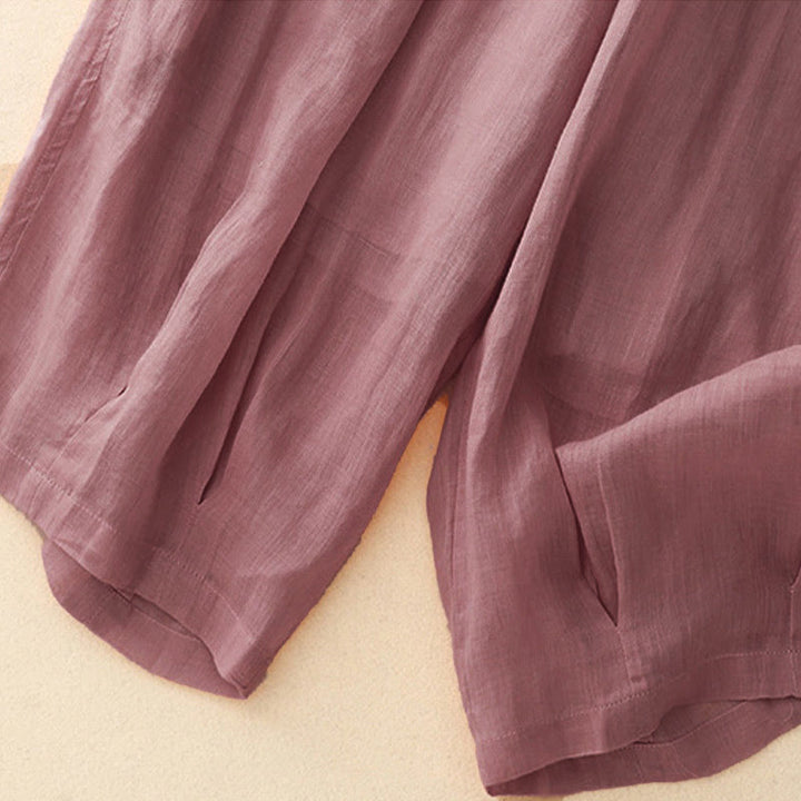 Pantalones casuales sueltos de doble capa Buddha Stones , de largo 7-8, para mujer, con bolsillos - image 19