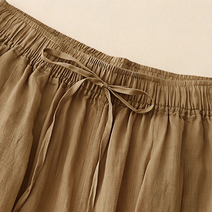 Pantalones casuales sueltos de doble capa Buddha Stones , de largo 7-8, para mujer, con bolsillos - image 4