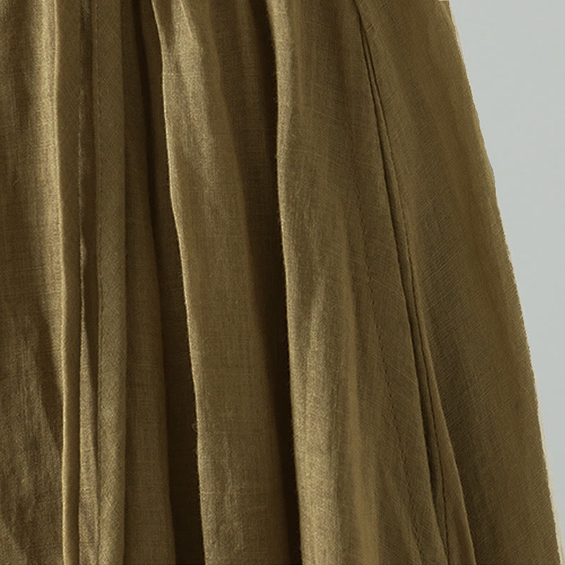 Falda de mujer con borlas y bolsillos, diseño retro de verano con Buddha Stones y colores puros - image 2