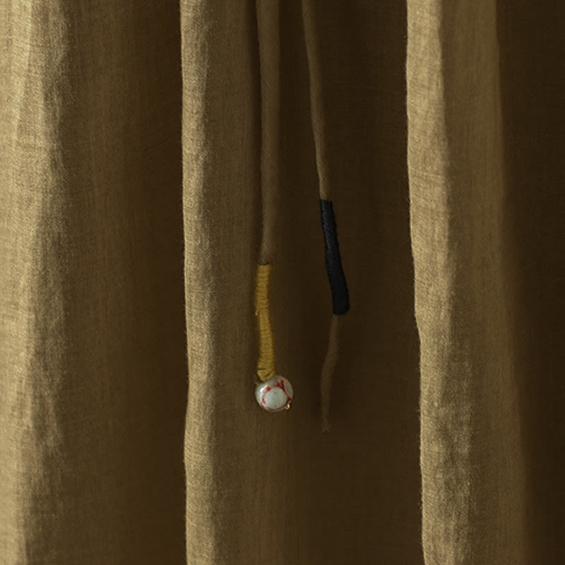 Falda de mujer con borlas y bolsillos, diseño retro de verano con Buddha Stones y colores puros - image 3