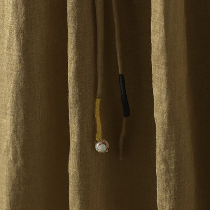 Falda de mujer con borlas y bolsillos, diseño retro de verano con Buddha Stones y colores puros - image 3