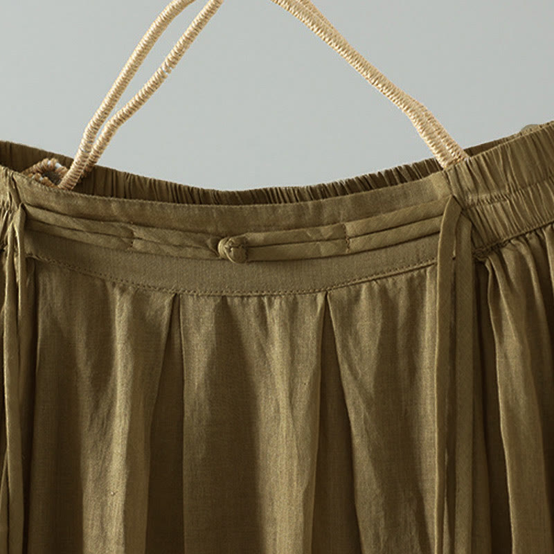 Falda de mujer con borlas y bolsillos, diseño retro de verano con Buddha Stones y colores puros - image 4