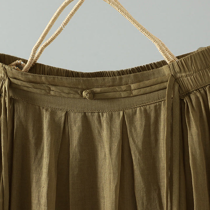 Falda de mujer con borlas y bolsillos, diseño retro de verano con Buddha Stones y colores puros - image 4