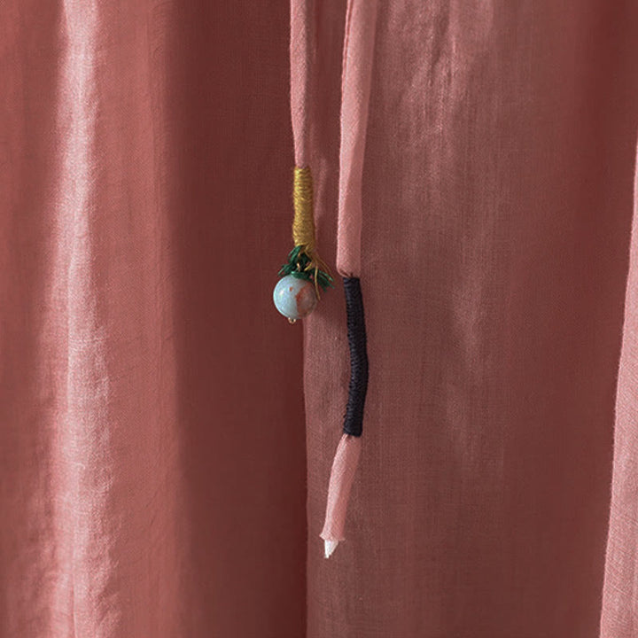 Falda de mujer con borlas y bolsillos, diseño retro de verano con Buddha Stones y colores puros - image 12