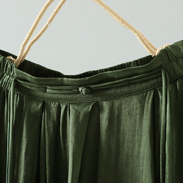 Falda de mujer con borlas y bolsillos, diseño retro de verano con Buddha Stones y colores puros - image 14