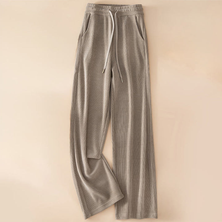 Pantalones anchos de algodón con bolsillos de Buddha Stones para mujer, color puro, otoño - Broncearse - US14, UK/AU18, EU46 (4XL) - image 12