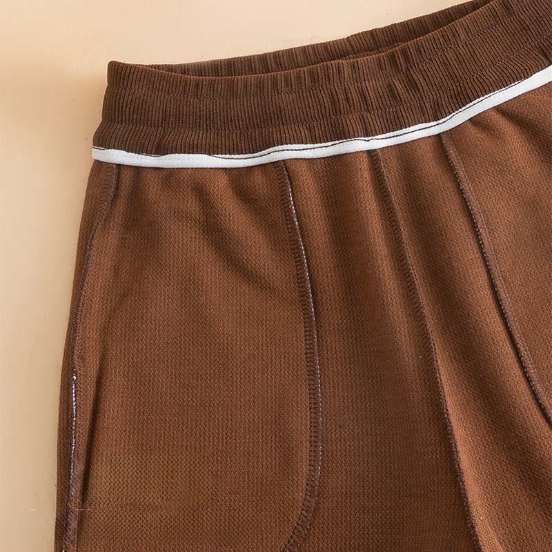 Pantalones anchos de algodón con bolsillos de Buddha Stones para mujer, color puro, otoño - image 6