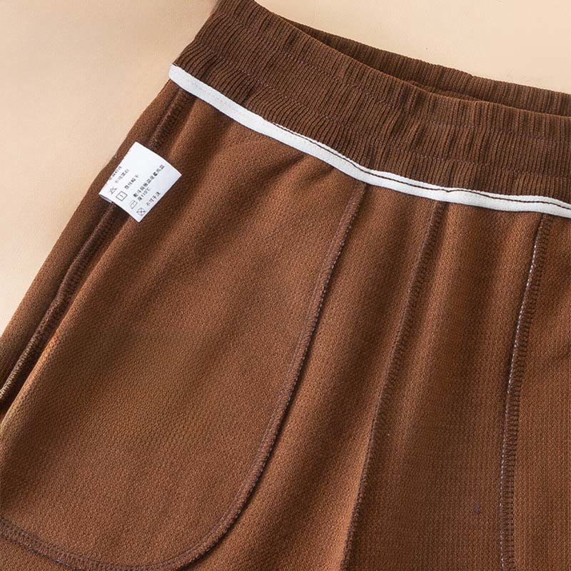 Pantalones anchos de algodón con bolsillos de Buddha Stones para mujer, color puro, otoño - image 7