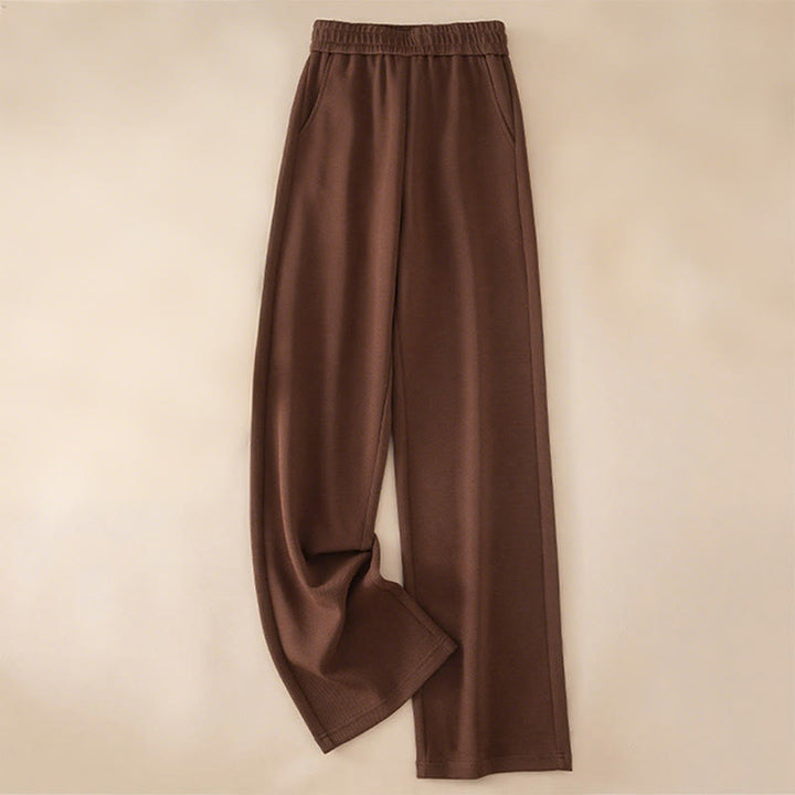 Pantalones de algodón con cintura alta, pierna ancha y bolsillos para mujer de Buddha Stones - Tierra de siena - US12, UK/AU16, EU44 (3XL) - image 0