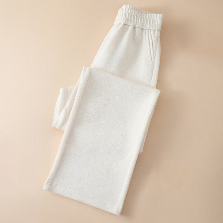Pantalones de algodón con cintura alta, pierna ancha y bolsillos para mujer de Buddha Stones - image 5