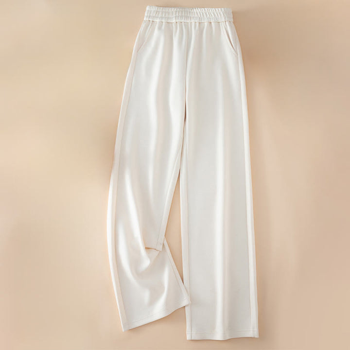 Pantalones de algodón con cintura alta, pierna ancha y bolsillos para mujer de Buddha Stones - image 4