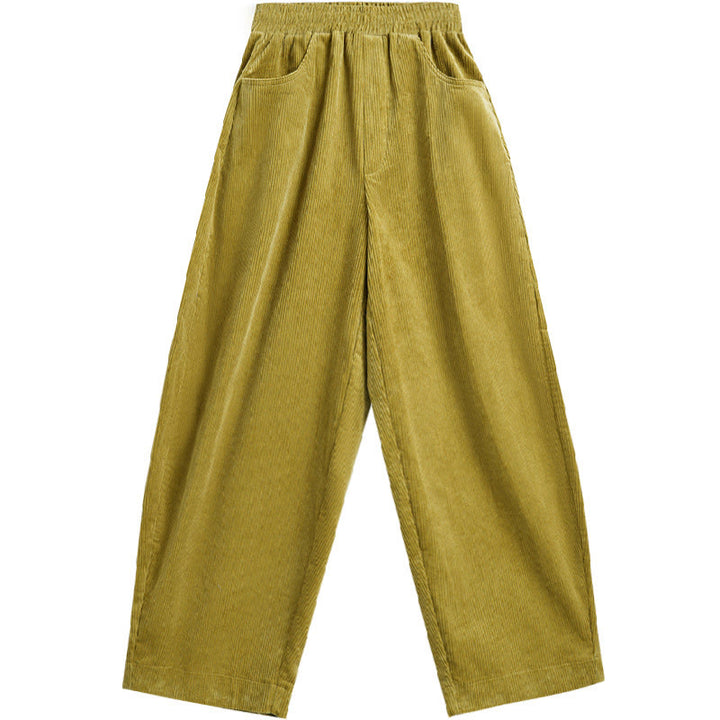 Pantalones de pana lisos hasta el tobillo con diseño sencillo y bolsillos para mujer de Buddha Stones, colección otoño. - image 18