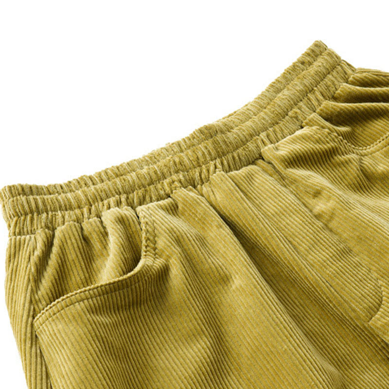 Pantalones de pana lisos hasta el tobillo con diseño sencillo y bolsillos para mujer de Buddha Stones, colección otoño. - image 15