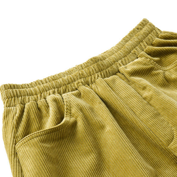 Pantalones de pana lisos hasta el tobillo con diseño sencillo y bolsillos para mujer de Buddha Stones, colección otoño. - image 15
