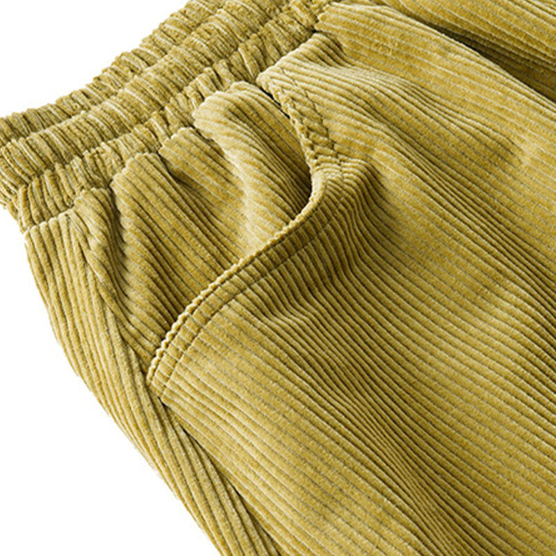 Pantalones de pana lisos hasta el tobillo con diseño sencillo y bolsillos para mujer de Buddha Stones, colección otoño. - image 14