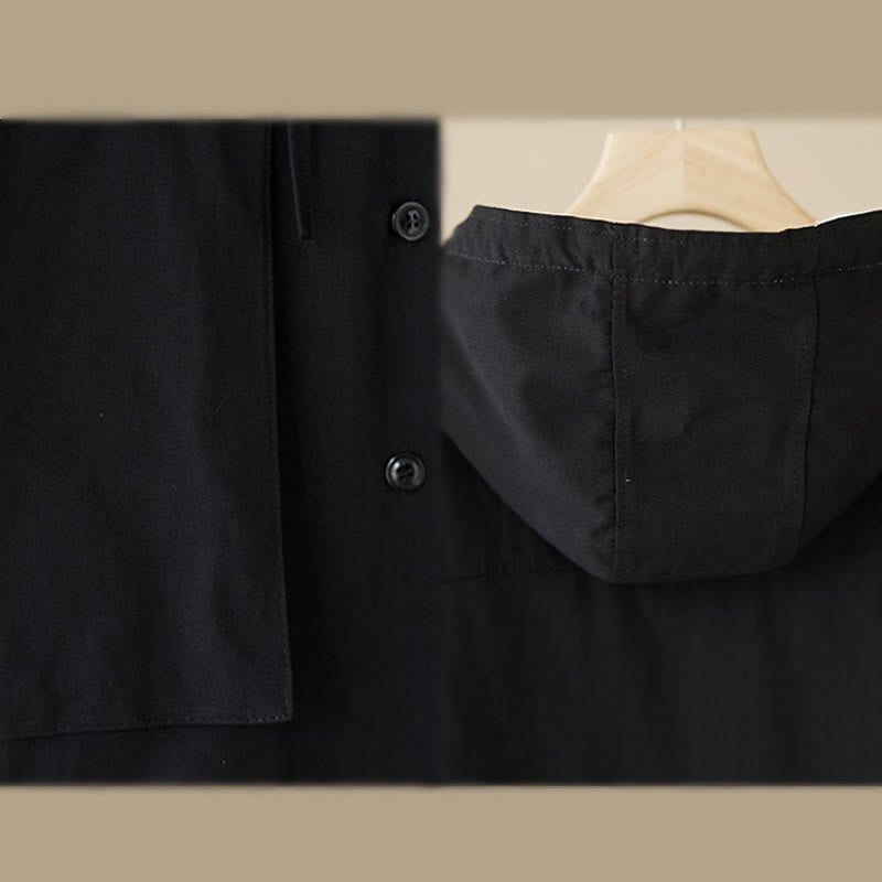 Chaqueta térmica de algodón con capucha y forro polar de manga larga para mujer Buddha Stones con bolsillos - image 10