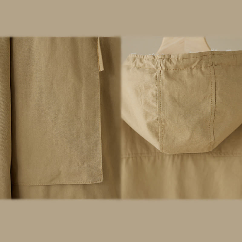 Chaqueta térmica de algodón con capucha y forro polar de manga larga para mujer Buddha Stones con bolsillos - image 4