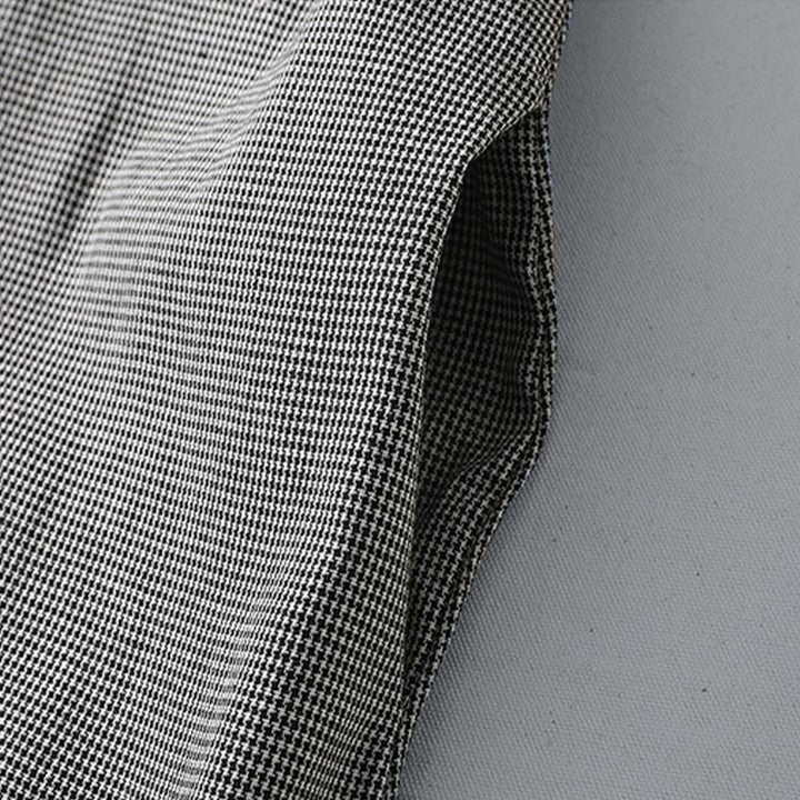 Vestido midi de algodón de manga larga con volantes, estampado a cuadros y bolsillos, plisado y con estampado de Buddha Stones - image 7
