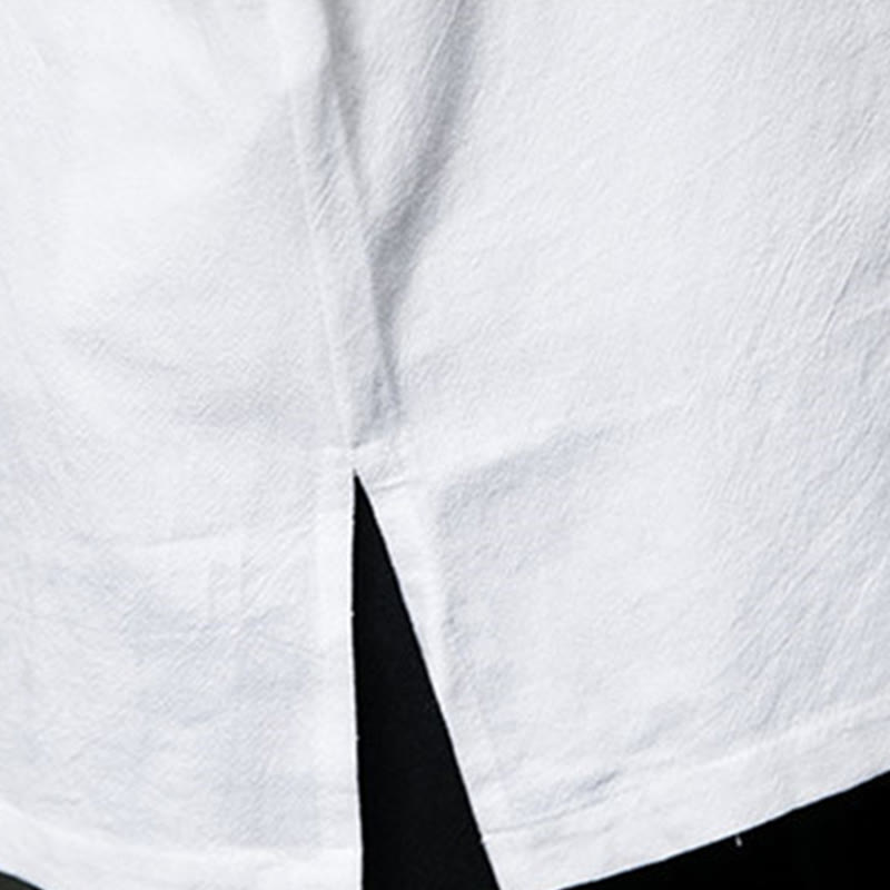 Camisa de manga larga de algodón para hombre, traje Tang simple con botones de rana y Buddha Stones - image 22