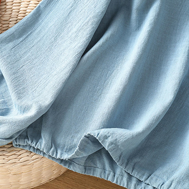 Camisa informal de algodón y poliéster de manga larga con estampado de Buddha Stones para mujer - image 13