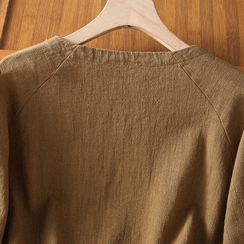 Camisa informal de algodón y poliéster de manga larga con estampado de Buddha Stones para mujer - image 19