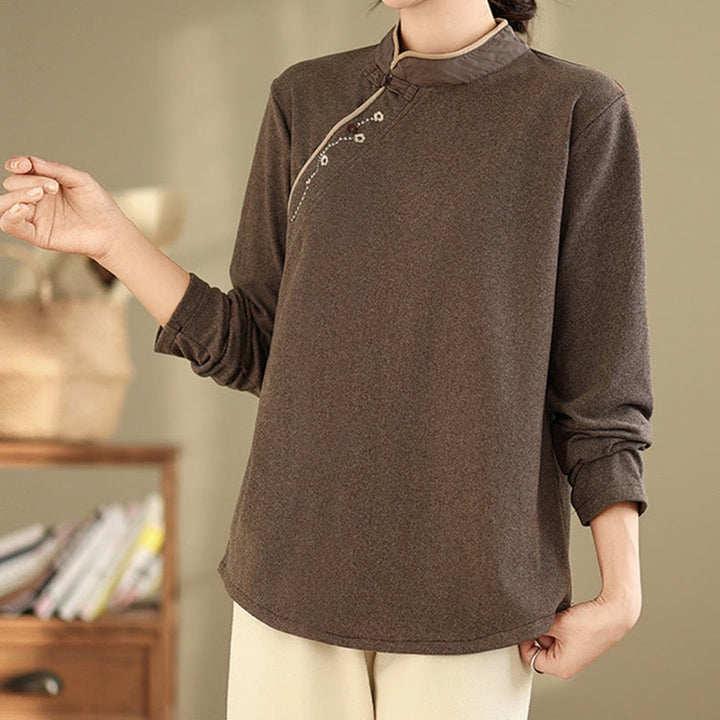 Camisa de manga larga de algodón con Buddha Stones para mujer - image 5