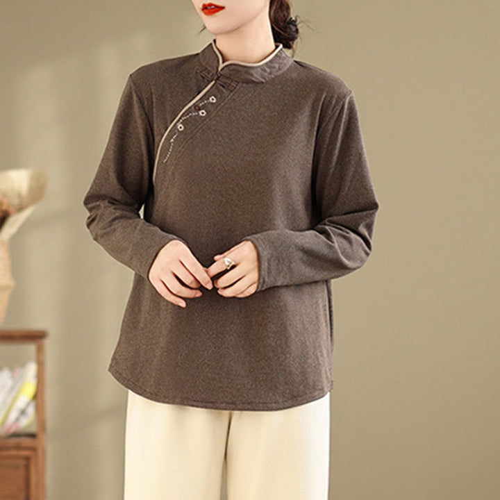 Camisa de manga larga de algodón con Buddha Stones para mujer - image 2